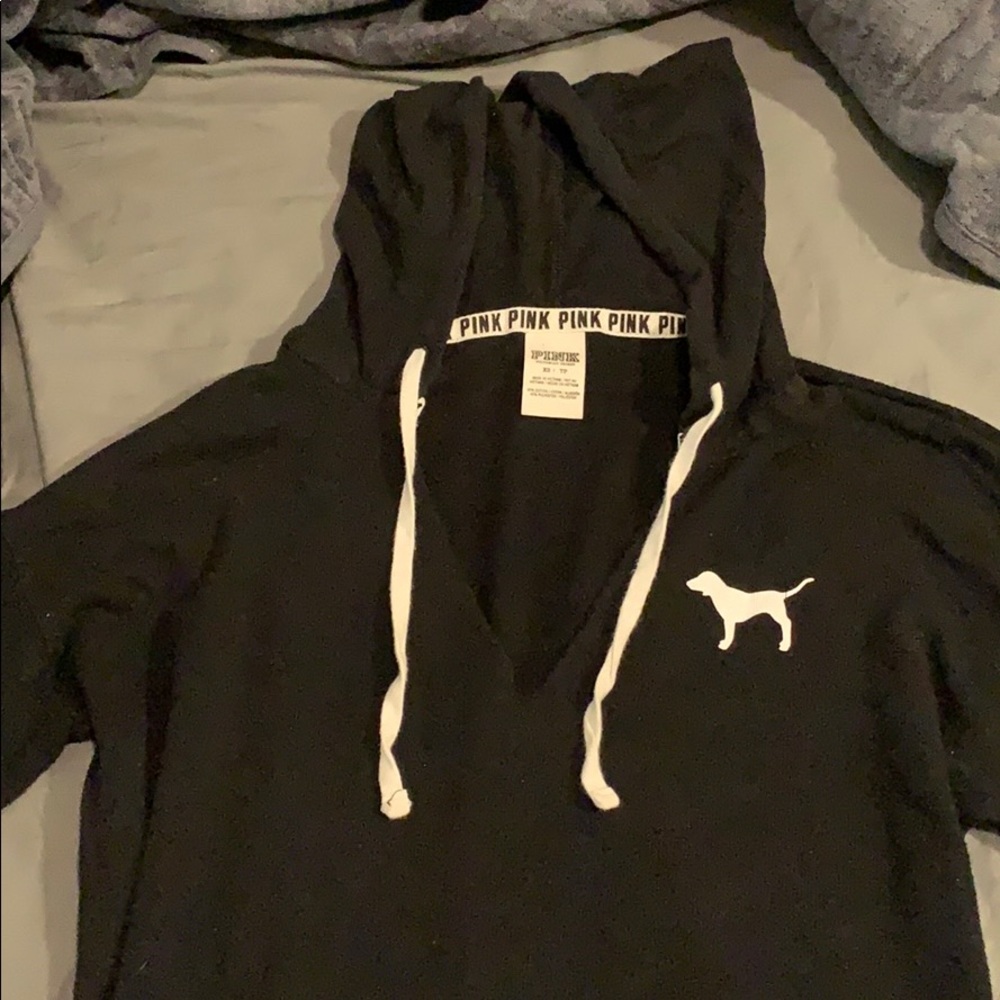 Pink V-Neck Hoodie